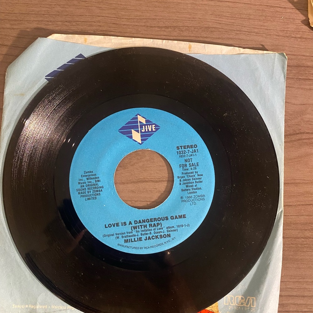 Vintage 1986 7” Vinyl- ‘Love Is a Dangerous Game (With Rap)’ by Millie Jackson